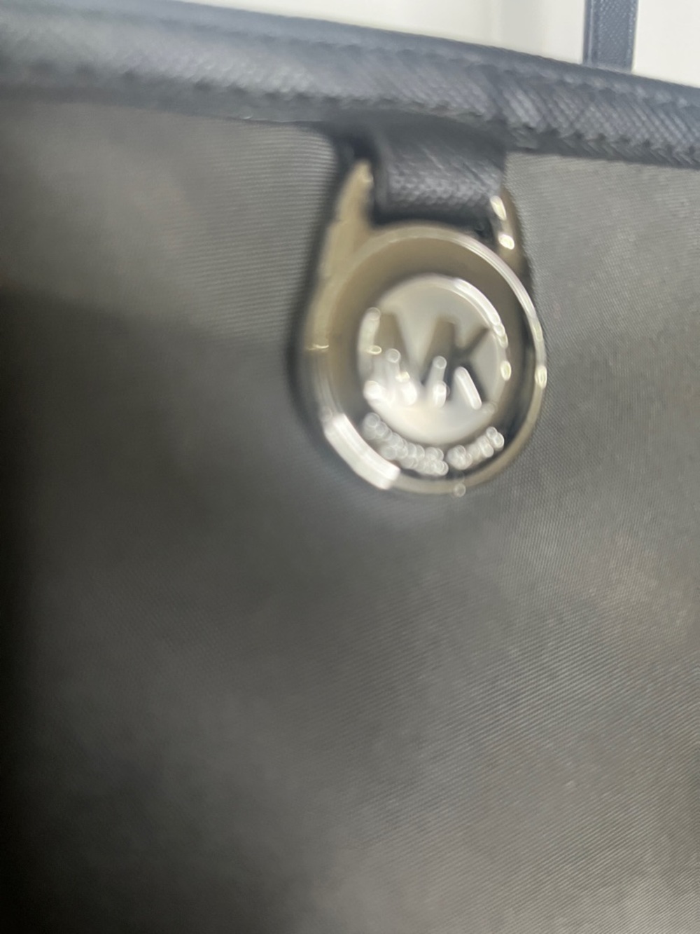 MICHAEL KORS Gray Graphite Nylon Kempton Zip Double Strap Bag - Tote EUC - Picture 2 of 12